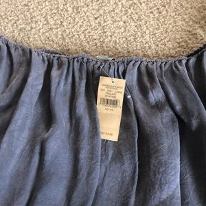 american eagle off the shoulder blue & purple top